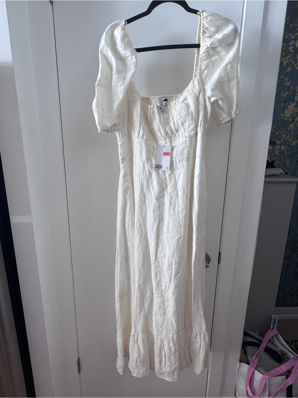 & Other Stories Cream Puff Sleeve Midi Dress